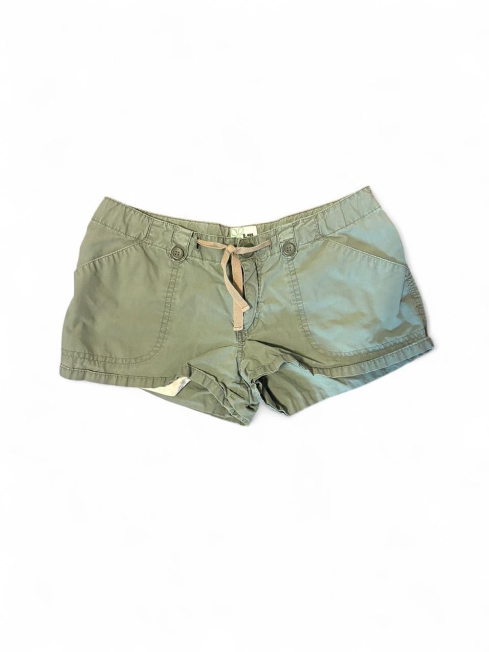 Tilt Women’s Y2K Olive Green Women's Drawstring Mini Shorts, Size 3